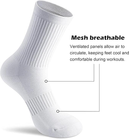 Gonii Women Athletic Crew Socks 5-6 Pairs - Comfort & Cushioned for Running, Hiking, Sports Arch Compression Socks