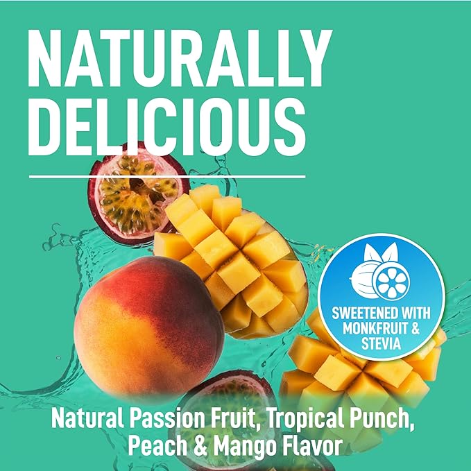 Keppi Electrolytes Powder Packets Tropical Flavors 30 Servings – No Sugar Hydration Supplement with Potassium, Magnesium, Sodium – Keto, Vegan, Fasting-Friendly, Zero Calorie Hydration Packets