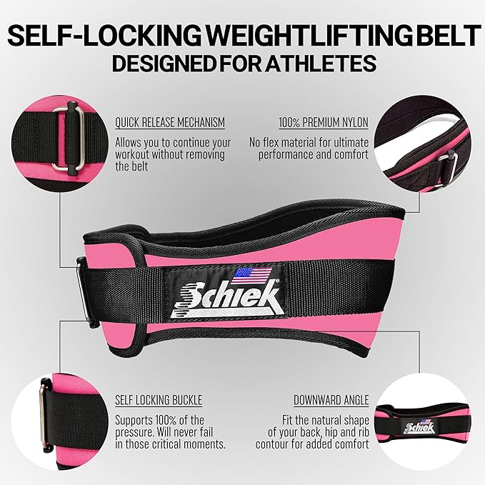 Schiek Sports Model 2004 Nylon 4 3/4" Weight Lifting Belt - Black