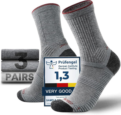 Merino Wool seamlsee Hiking Socks Moisture Wicking Anti-Blister Breathable Cushioned Compression Mens