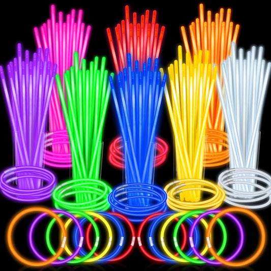 SpringFlower 400Pcs Glow Sticks Bulk Party Favor Supplies, Glow Sticks for Party Decorations, Wedding, Birthday, Halloween, Easter, Glow in the Dark Party Supplies with Bracelets and Necklaces