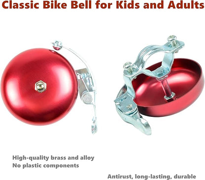 Classic Bell, Loud Crisp Clear Sound Bicycle Accessories for Adults Youths, Stylish Horn for Road and Mountain Bikes