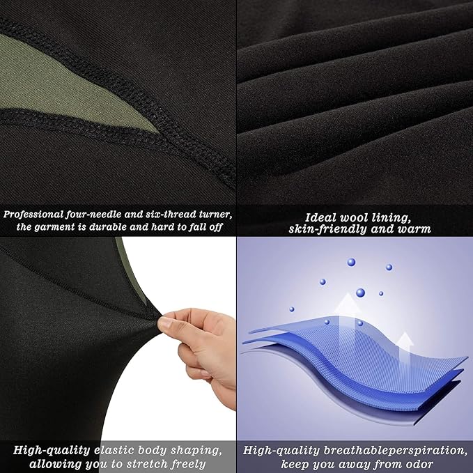 Men's Thermal Underwear Fleece Lined Performance Fleece Tactical Sports Shapewear Thermal Set