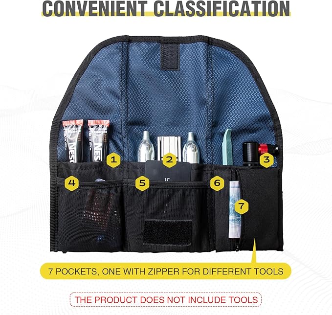 WEEROCK Bike Saddle Bag for Bicycle Tool, Foldable Small Size Waterproof Bike Seat Bag for Bike Repair Tools,Beige