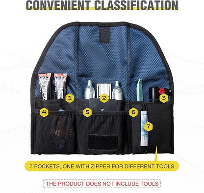 WEEROCK Bike Saddle Bag for Bicycle Tool, Foldable Small Size Waterproof Bike Seat Bag for Bike Repair Tools,Beige