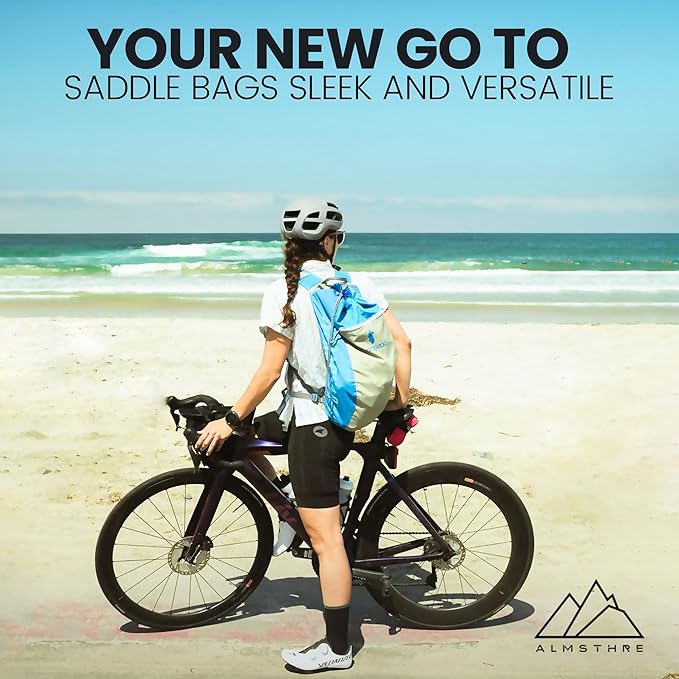 ALMSTHRE Signature Bike Saddle Bag – Passion Pink | 0.5L Bike Seat Bag (3" x 5.25" x 2") | Water-Resistant Ripstop, Waterproof Zipper, Internal Pocket | Durable Under Seat Storage