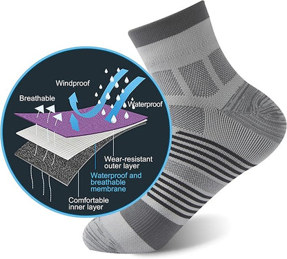 RANDY SUN Waterproof Socks, Unisex Hiking Wading Trail Running Kayaking Crew Socks