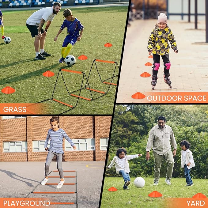 Agility Ladder, Speed Ladder, Agility Ladder Speed Training Equipment, Football Ladder, Footwork Ladder, Training Ladder for Footwork, Foldable Quick Assembly & Non - Tangling & Storage Bag