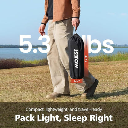 Ultralight Camping Cot for Adults - Portable Folding Camping Bed, Supports 350 lbs - Lightweight for Travel, Camping, Hiking, Backpacking, Mountaineering, Black