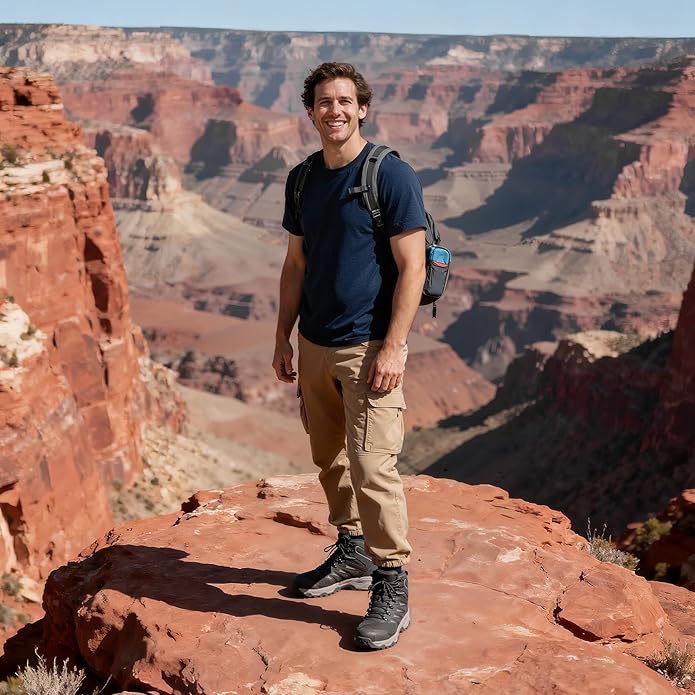 NORTIV 8 Men's Waterproof PRO Hiking Boots Outdoor Lightweight Non-Slip Arch Support Trekking Camping Ankle Boots Armadillo Update