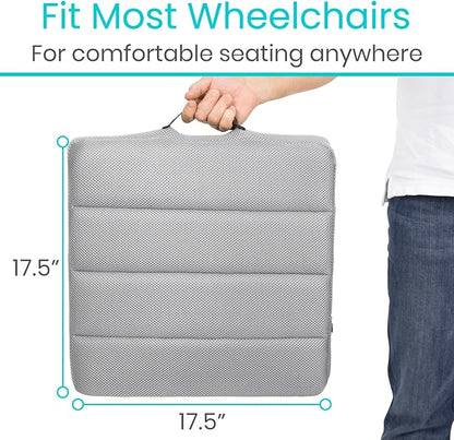 Vive Inflatable Wheelchair Air Seat Cushion - Adjustable Air Pressure Relief Travel Seat, Portable - Waffle Style Pressure Relief Bed Sore Ulcer Treatment Wheel Chair Pain Cushion for Mobility Aids