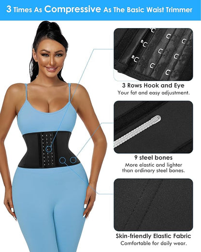 Short Torso Waist Trainer for Women Lower Belly Fat, Workout Fajas Colombianas Waist Cincher Corset