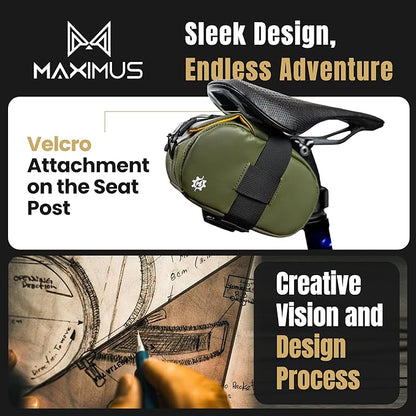 Lumiere & Co. Bike Seat Bag, Bike Saddle Bag, Saddle Bag Bicycle, Bicycle Saddle Bag, Bike Bag Under Seat, Saddle Bag, Bike Saddle Bags, Small Bike Bag - Maximus