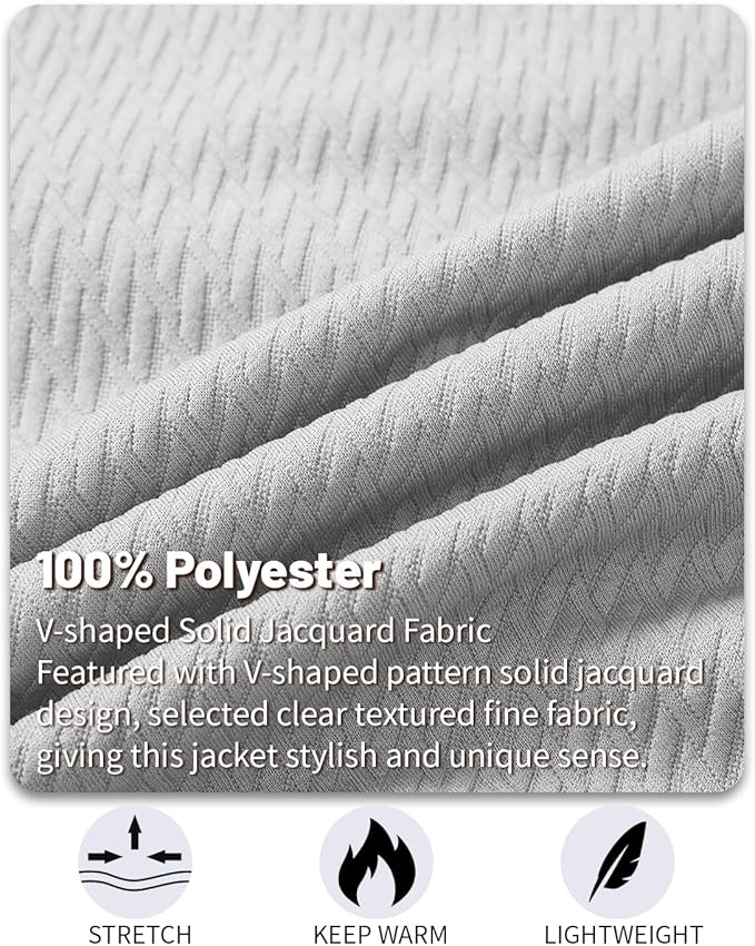 Mens Casual Jacket Loose Fit Lightweight Jacket Varsity Bomber Jacket with Zipper