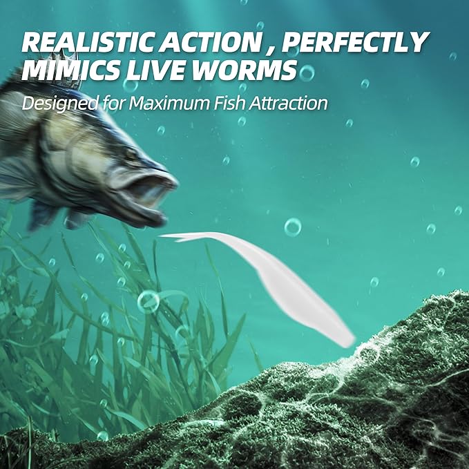 Forked Tail Soft Baits- Realistic Jerk Bait & Fluke Action Soft Lures for Bass, Trout & Crappie - Versatile Freshwater & Saltwater Fishing Bait (2.75"-5")