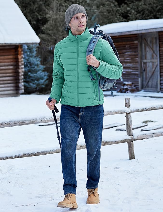 TACVASEN Men's Lightweight Puffer Jacket Winter Quilted Puffy Jackets Warm Water-Resistant Windproof Insulated Coats