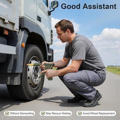 TFCFL Tire Plug Gun Mushroom Tire Plug Kit, Car Auto Tire Plugger Tubeless Tire Wheel Repair Gun Kit w/Plug Rubber Plugging, Portable Car Tire Motorcycle Tire Plugger