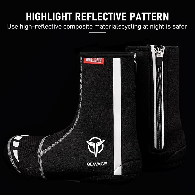GEWAGE Cycling Shoe Covers -Warm Bike Shoe Covers - Windproof Mountain Road Cycling Overshoes - Cycling Shoe Cover for Men Women