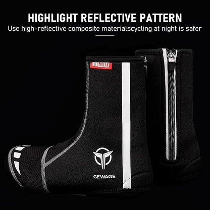 GEWAGE Cycling Shoe Covers -Warm Bike Shoe Covers - Windproof Mountain Road Cycling Overshoes - Cycling Shoe Cover for Men Women