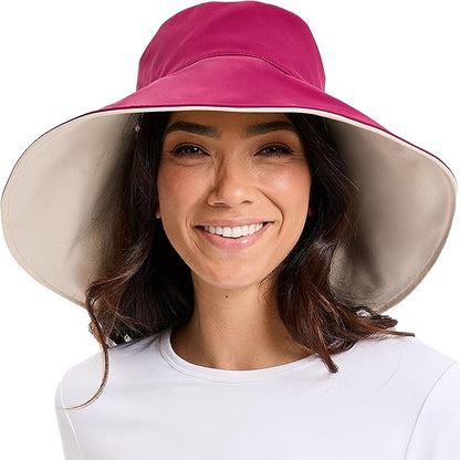 Solbari Ultra Wide Brim Sun Hat UPF50+ Packable UV Sun Protection Hats with Full Coverage Brim