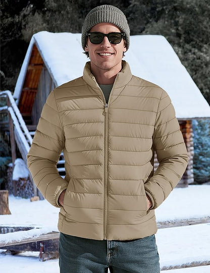 TACVASEN Men's Lightweight Puffer Jacket Winter Quilted Puffy Jackets Warm Water-Resistant Windproof Insulated Coats
