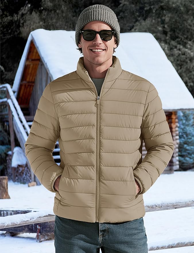 TACVASEN Men's Lightweight Puffer Jacket Winter Quilted Puffy Jackets Warm Water-Resistant Windproof Insulated Coats