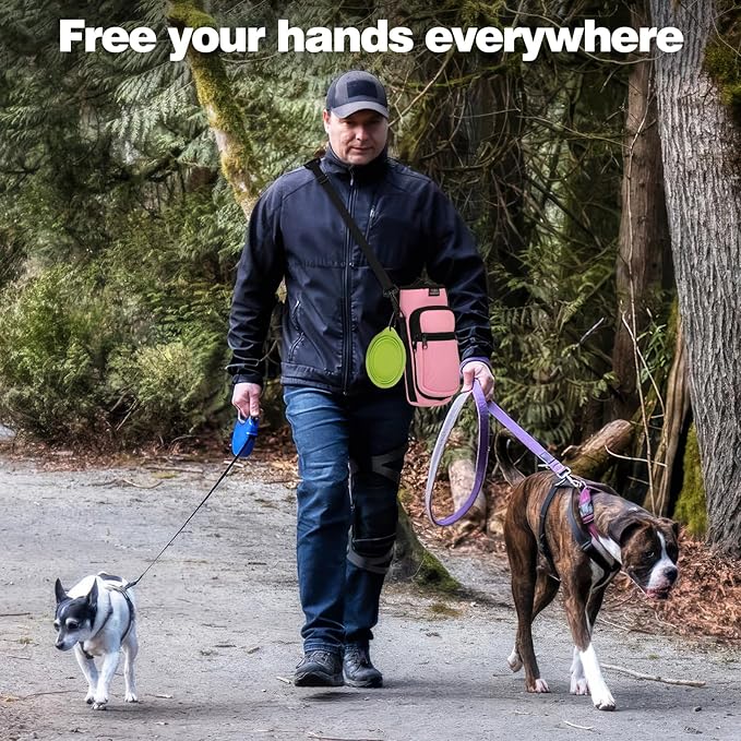 Nuovoware Water Bottle Carrier Bag,25oz/40oz/64oz Bottle Pouch Holder,Adjustable Shoulder Hand Strap 2 Pocket Sling Neoprene Sleeve Sports Accessories for Hiking Travelling Camping