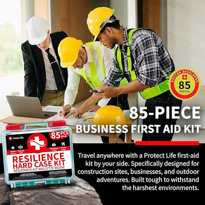 Protect Life Survival First Aid Kit for Home/Business, Camping Survival Kits | Mini Travel First Aid Kit | Camping Equipment | Small Kits for Car | Outdoor Emergency Survivals Pack - 85pcs