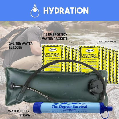 Denver: Premium 72 Hour Survival Backpack with Supplies - 2024 Model Bug Out Bag Backpack - Upgraded Go Bag Emergency Backpack w/Complete Tactical Survival Kit - Bug Out Bag Survival Kit for 2 Person