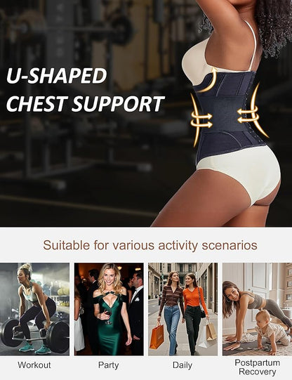 GainKee Waist Trainer Corset for Women Tummy Control Waist Cincher Trimmer Body Shaper Workout Girdle Belly Band