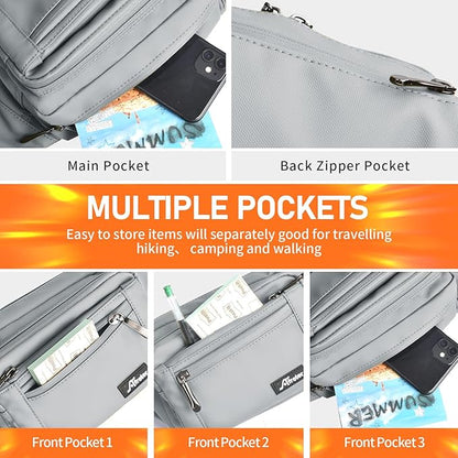 Waist Pack Bag Fanny Pack for Men&Women Hip Bum Bag with Adjustable Strap for Outdoors Workout Traveling Casual Running Hiking Cycling (Grey-1)