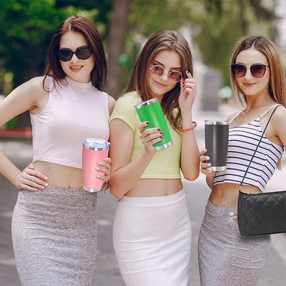 20oz Tumbler Stainless Steel Tumbler Cup with Lid Vacuum Insulated Double Wall Travel Mug, Durable Powder Coated Travel Coffee Tumbler Mug for Hot & Cold Drinks, Grey,1 Pack