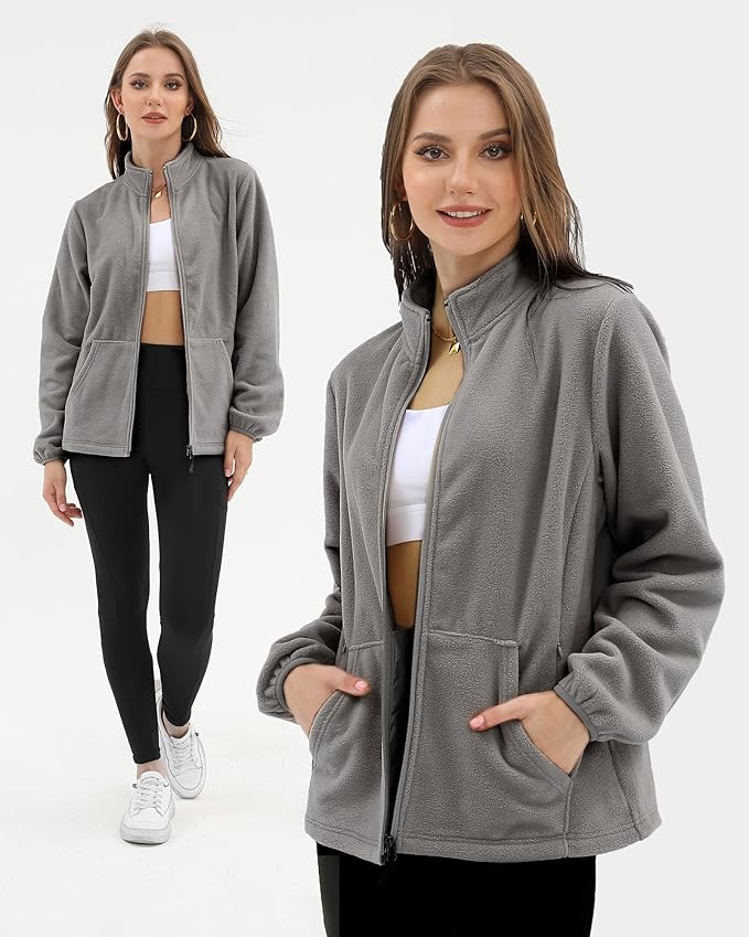 Argstar Women's Fleece Jacket with 6 Pockets (XS-2XL)