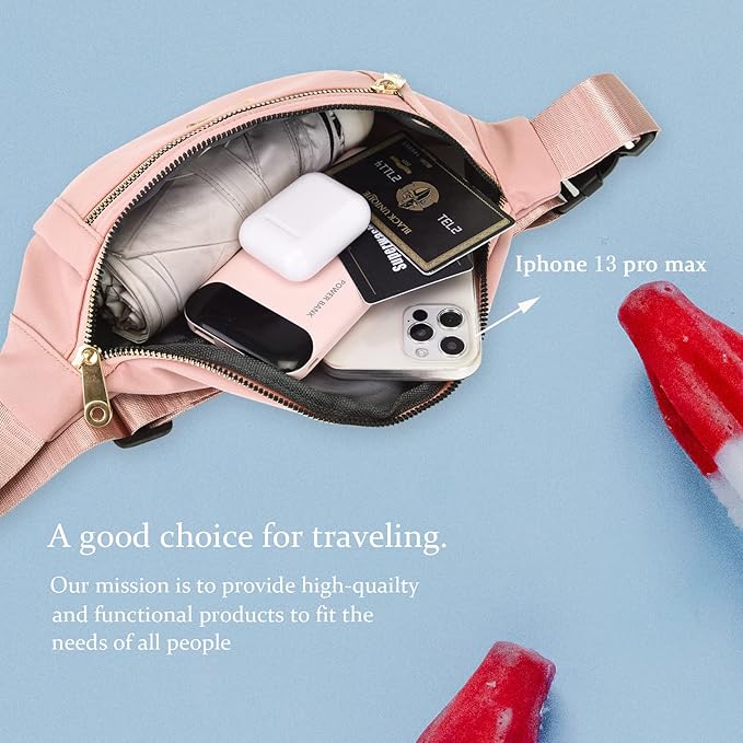 DAITET Crossbody Fanny Pack for Men&Women,Large Waist Bag & Hip Bum Bag with Adjustable Strap for Outdoors Workout Traveling Casual Running Hiking Cycling