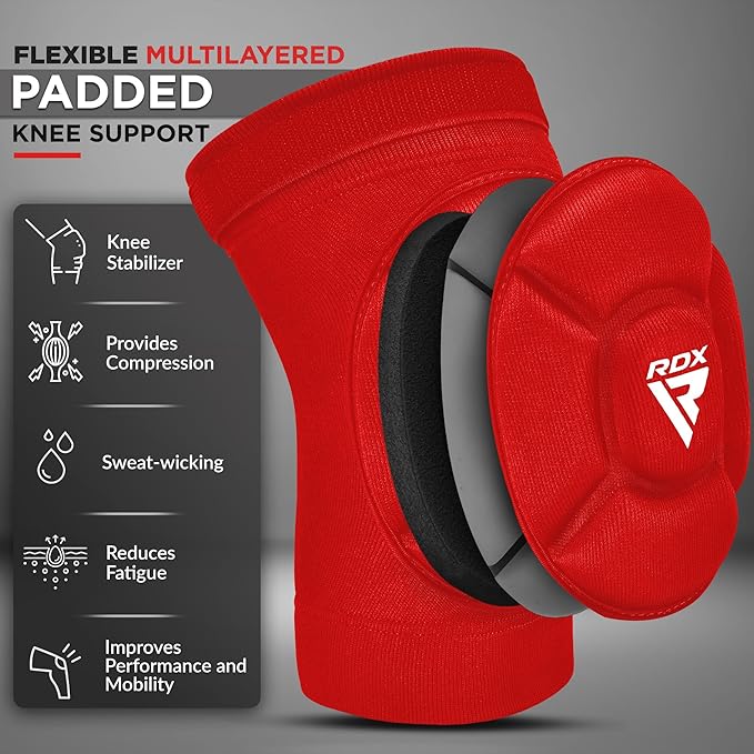 RDX Knee Pads for Work, Oeko TEX Certified, Anti-Slip Protective Thick Padded Foam Pad, Collision Avoidance Sleeves Pair, MMA Muay Thai Grappling Volleyball Football Wrestling Gardening.