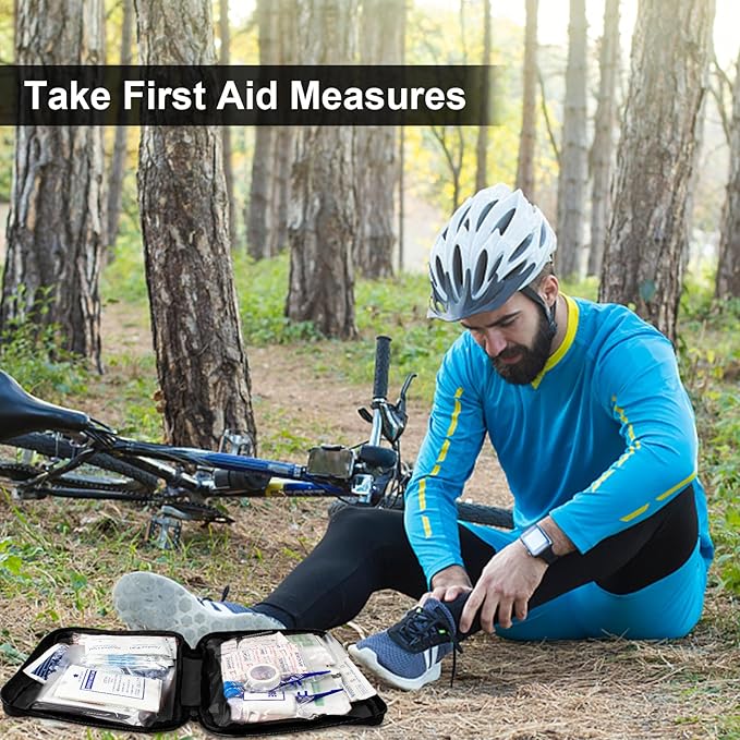 300Piece Travel First Aid Emergency Kit Home Essentials Hiking Survival Essential Kit for Outdoor Adventure Camping Backpack, Black 1st Aid