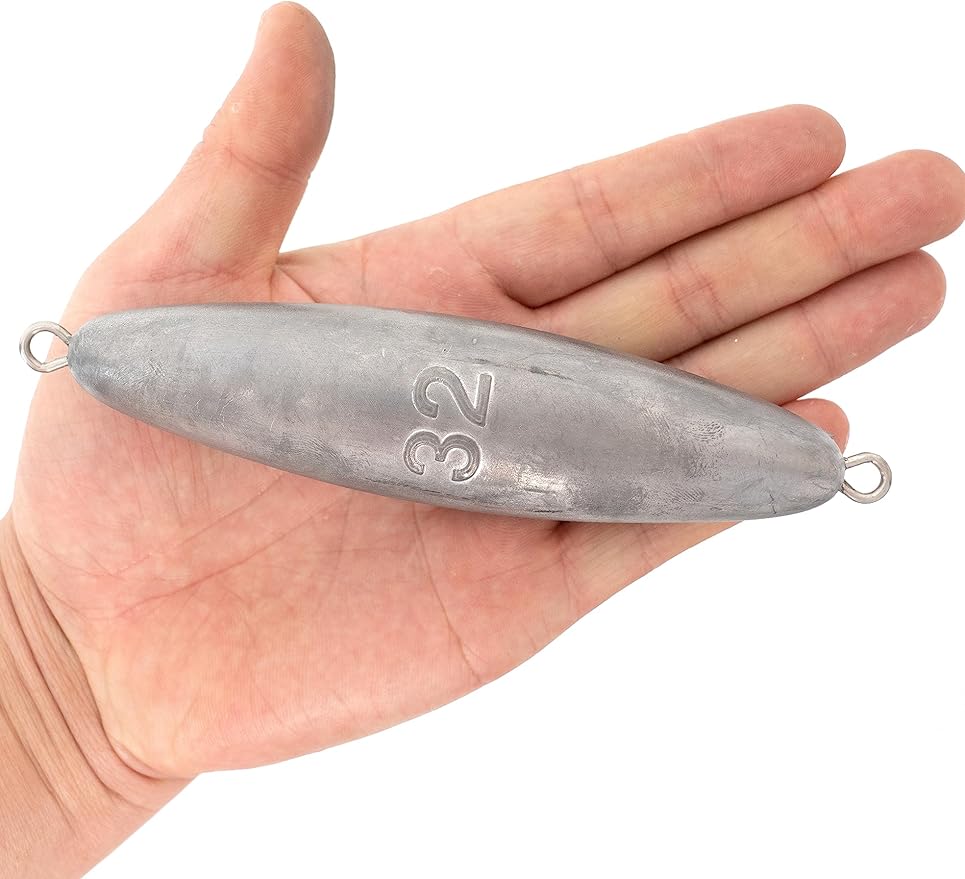 BLUEWING Torpedo Sinker Through Wire Fishing Weight Saltwater Bullet Lead Double Ringed 2oz-48oz