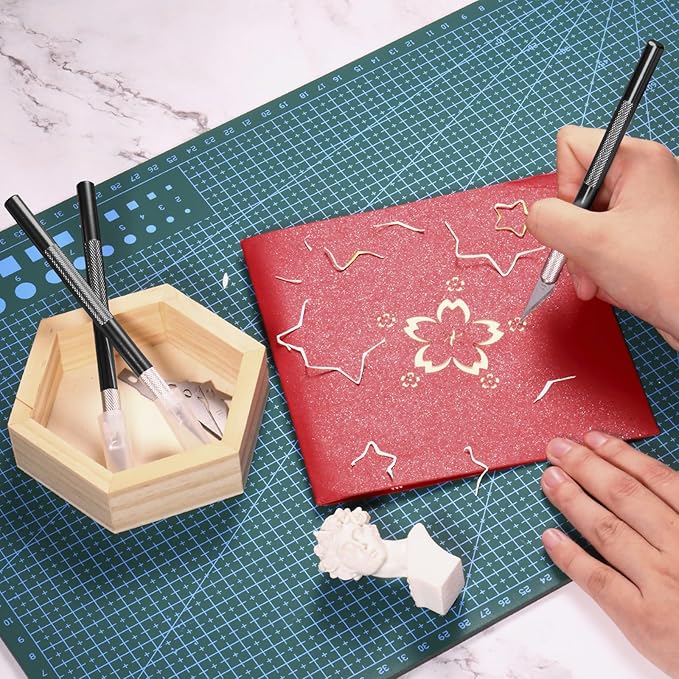 15 Pack Exacto Knife Set, Hobby Knife, Back to School Supplies Craft Knifes Kit for Art, Carving, DIY, Scrapbooking, Art, Cutting, Stencil(Black)