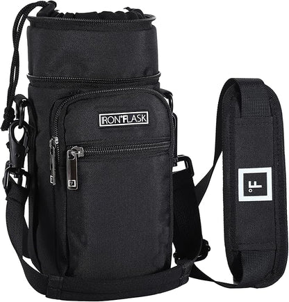 IRON °FLASK Carrier, Holder, Sleeve - Fits Insulated Stainless Steel Sports Water Bottle, Adjustable Shoulder Strap, Holder Bag Case Pouch Cover