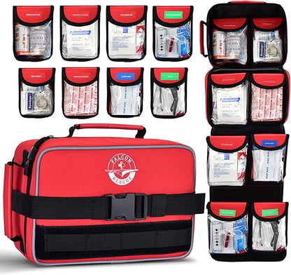 Premium 418-Piece First Aid Kits for Home, Car, Boat, Hiking & Outdoor Emergencies, Tear-Resistant Survival Kits for Business, Vehicle & School, All-in-One Waterproof Emergency Urgent Care Kit