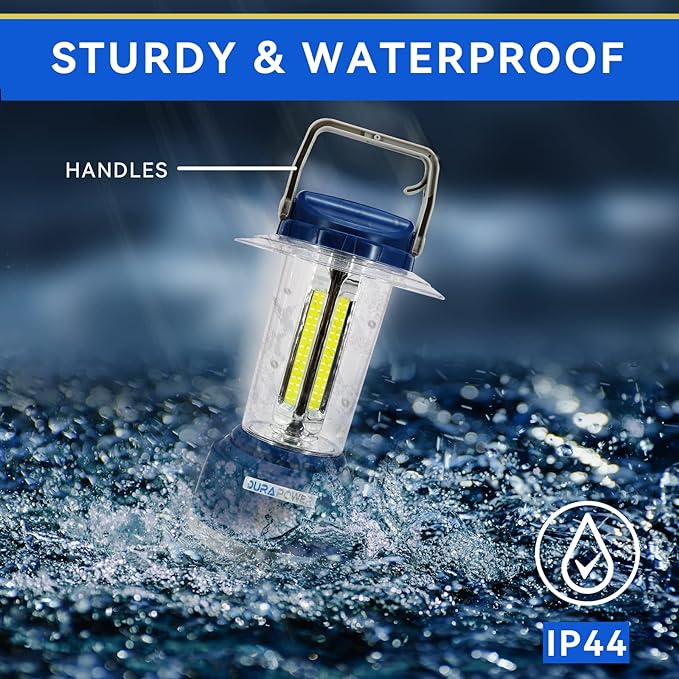 Durapower LED Camping Lantern Rechargeable, Bright 2000 Lumen, 5 Modes, 4000 mAh Power Bank, IP44 Waterproof Lantern for Hurricane, Emergency, Power Outages, Home