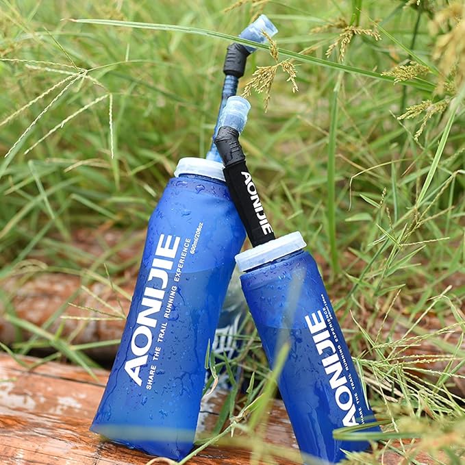 Azarxis TPU Soft Flask Collapsible Water Bottles BPA-Free 250ml 350ml 500ml 600ml for Hydration Vest Pack Running Hiking Cycling Climbing