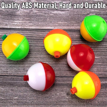 Dr.Fish 20 Pack Fishing Bobbers, Snap on Fishing Floats Hard ABS Spring Float Push Button Bobber for Trout Bass Crappie Freshwater