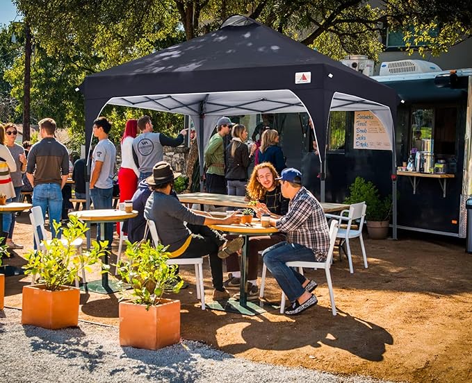 ABCCANOPY Outdoor Pop up Canopy Tent, 10x10 Instant Portable Canopy for Camping, Beach, Backyard, Black