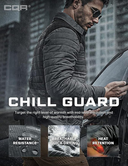 CQR Men's Lightweight Insulated Jacket, Windproof Packable Water Resistant Warm Active Coat for Hiking Work Outdoor Tactical
