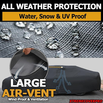 All Weather Waterproof car Cover Good for rain Snow uv Protection dust mid-Size Sedan Altima Accord Prius Impreza Passat Fusion Camry Model 3 Black