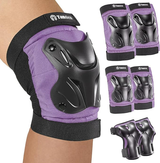 Skating Protective Gear Knee and Elbow Pads Wrist Guards for Roller Skating Skateboarding, Skate Pads Adult Knee Pads