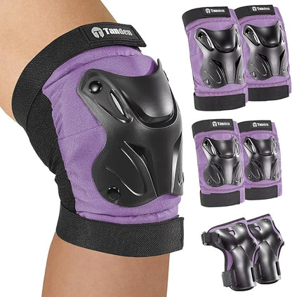 Skating Protective Gear Knee and Elbow Pads Wrist Guards for Roller Skating Skateboarding, Skate Pads Adult Knee Pads