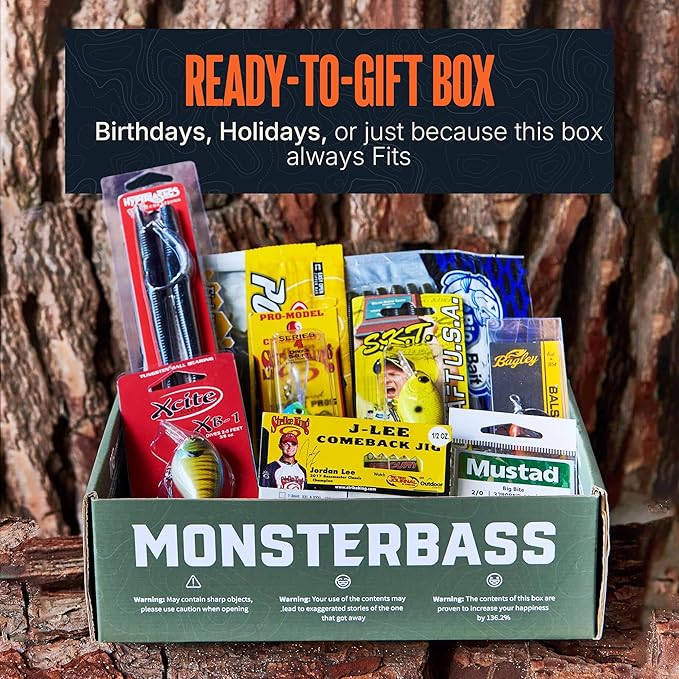 MONSTERBASS Fishing Mystery Box, Bass Fishing Kit - Best Lures Kit, Biggest & Best Tackle Mystery Box for Catching Smallmouth & Largemouth Bass