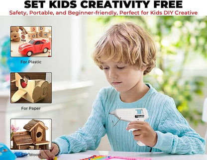 Hot Glue Gun, 20W Fast‑Preheating High‑Temp Mini Hot Melt Glue Gun Kit with 30 Glue Sticks (100mm x 7mm) for School Projects, DIY, Arts & Crafts, Quick Home Repairs